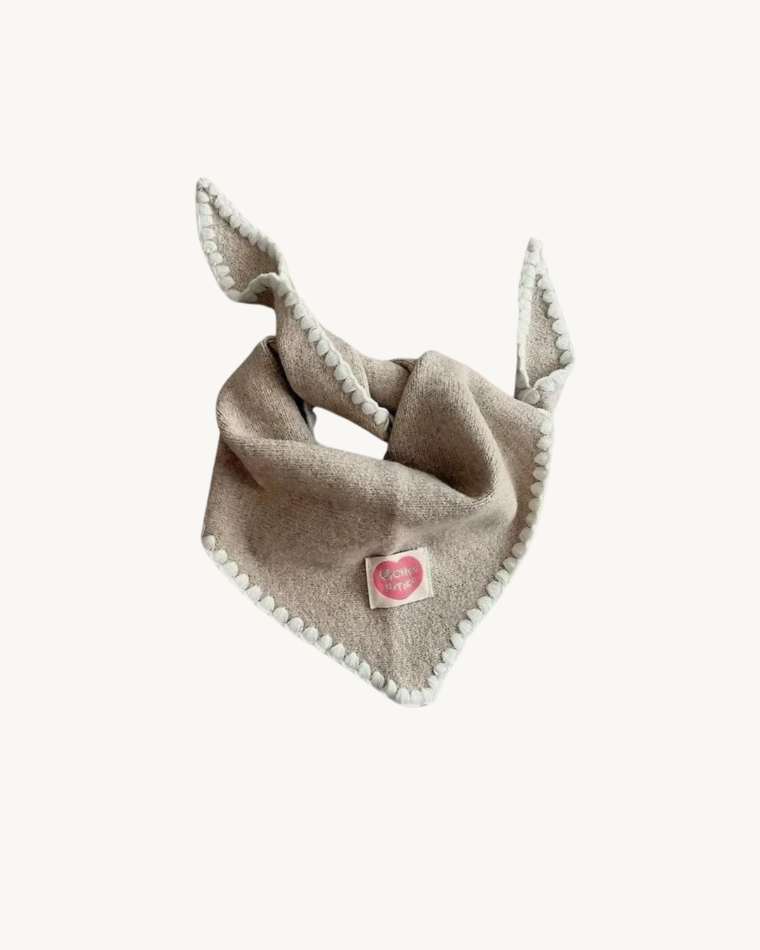 Color Stitch Scarf Beige
