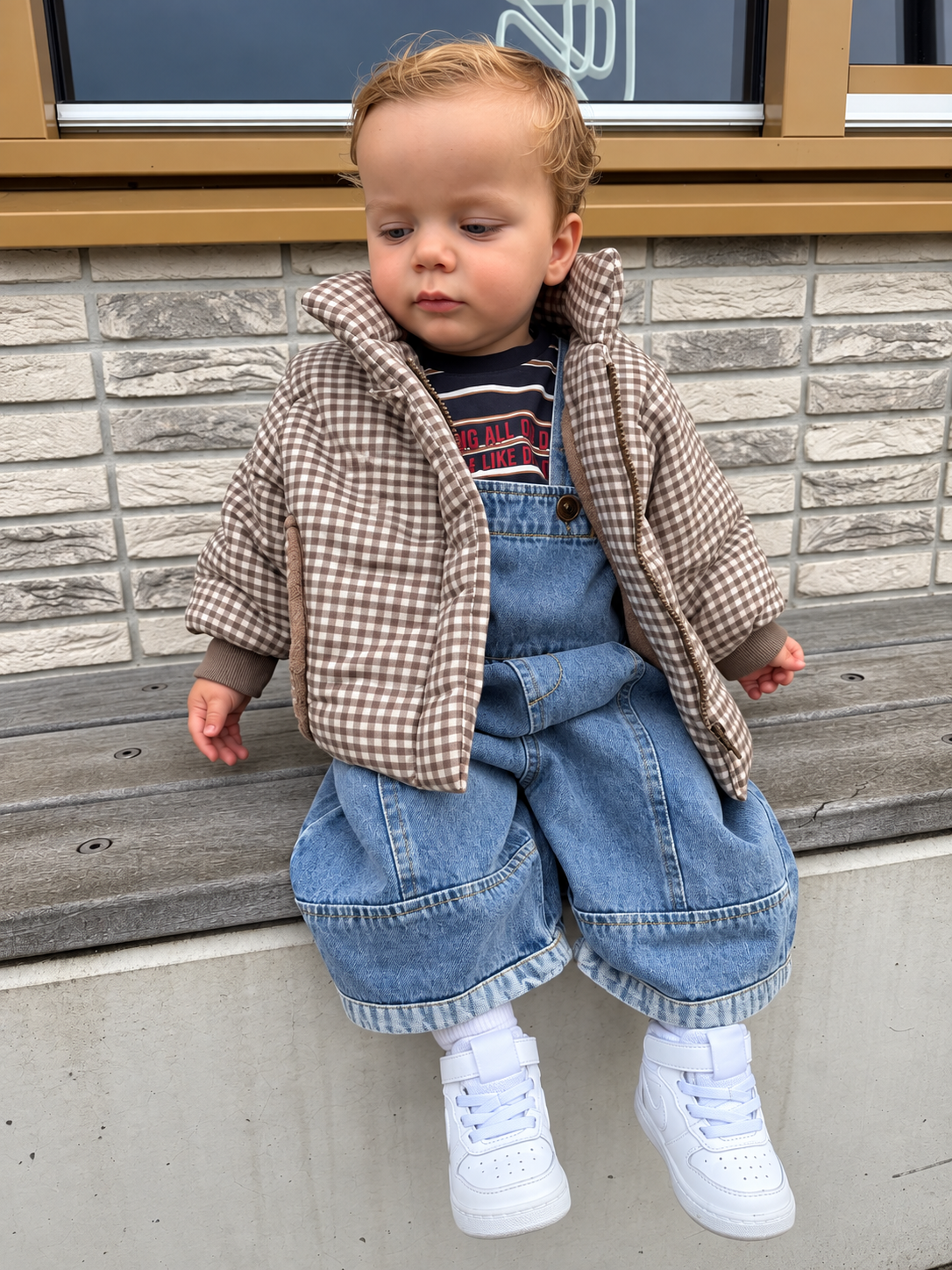 Checkered Puff Jacket