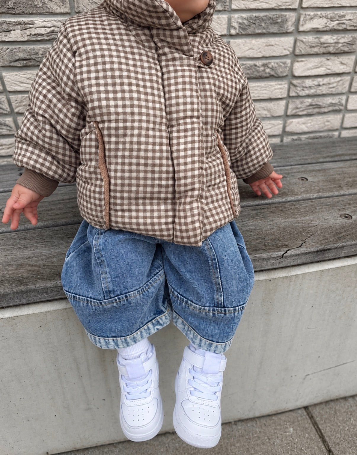 Checkered Puff Jacket
